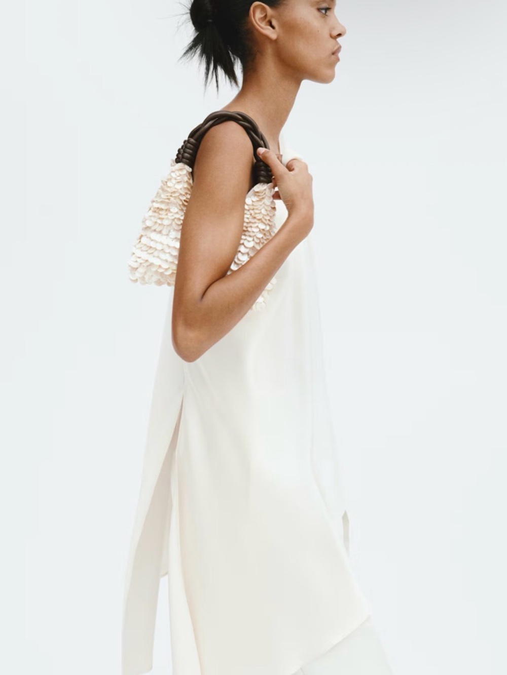 H&M One-Shoulder Satin Top - Picture 3 of 7